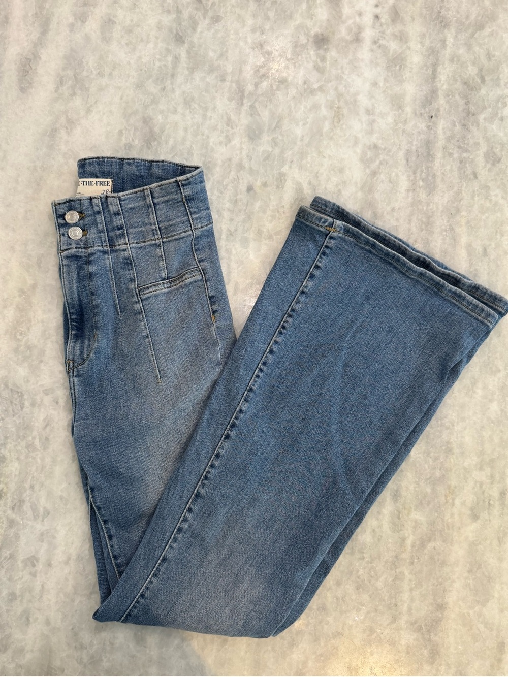 We The Free Light Blue Wide-Leg High-Rise Jeans
